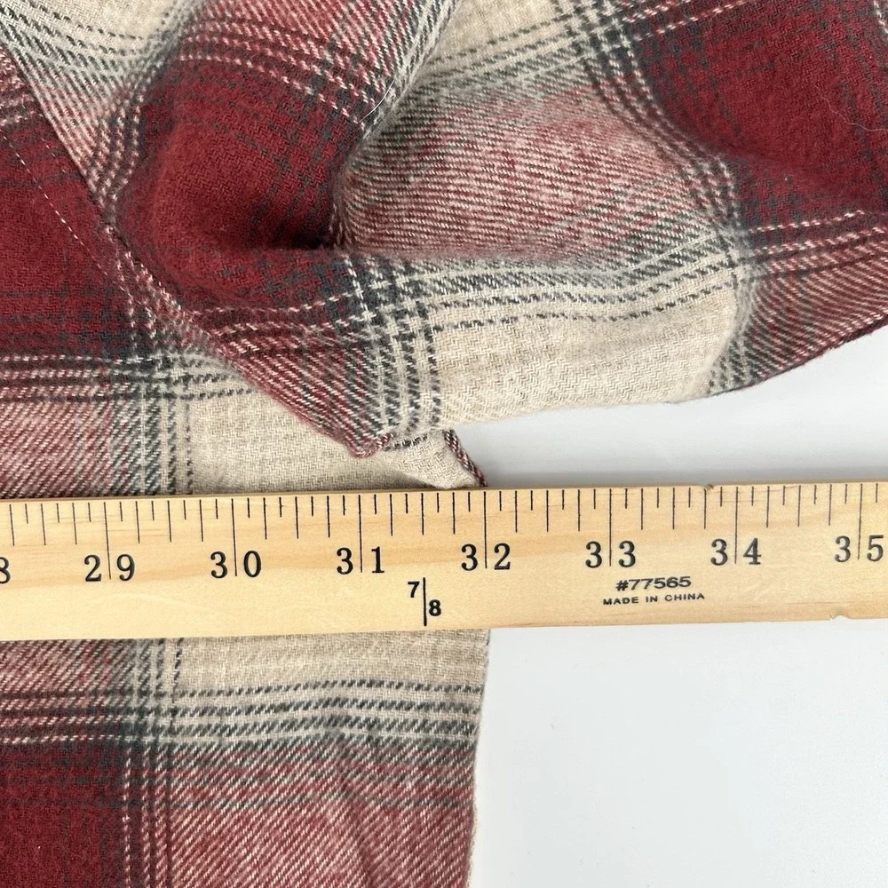 Levi's Standard The Western 4XL Pearl Snap Red Beige Flannel Big &‎ Tall NWT!